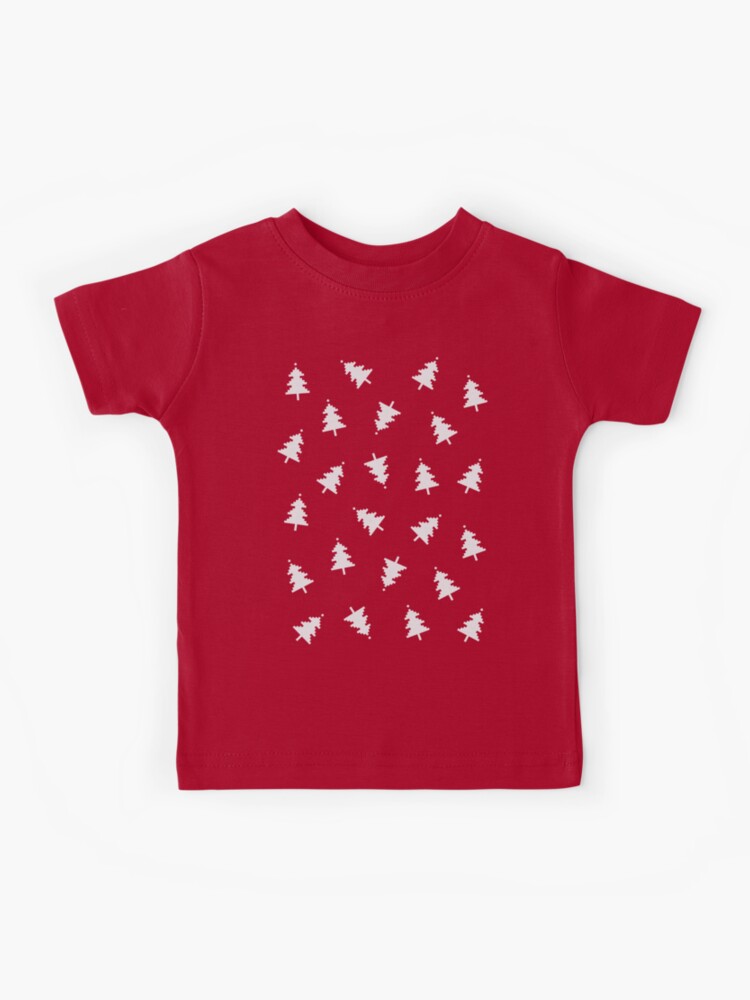 Pixel Forest Pattern in Vintage Red | Kids T-Shirt