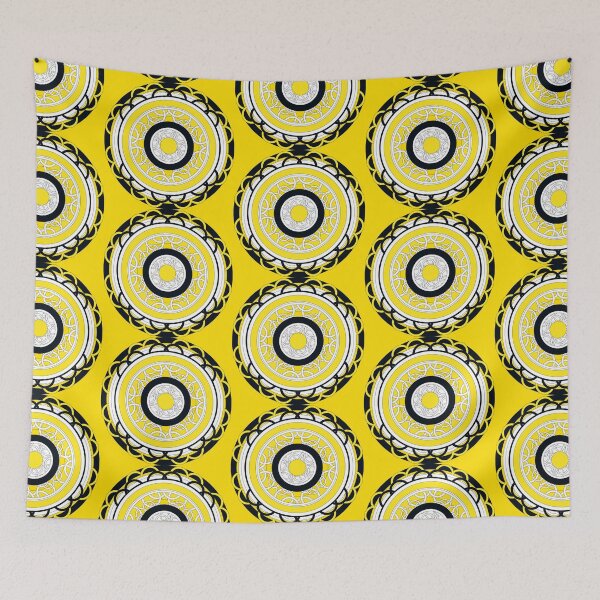 Item preview, Yellow moving geometry mandala designed and sold by Glojag.