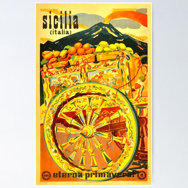 Item preview, Sicilia Italia vintage travel poster designed and sold by stickart-marek.