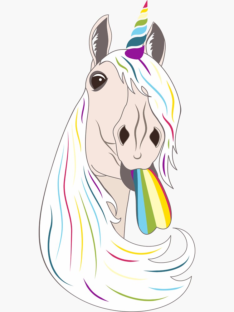 White background with front face of unicorn Vector Image