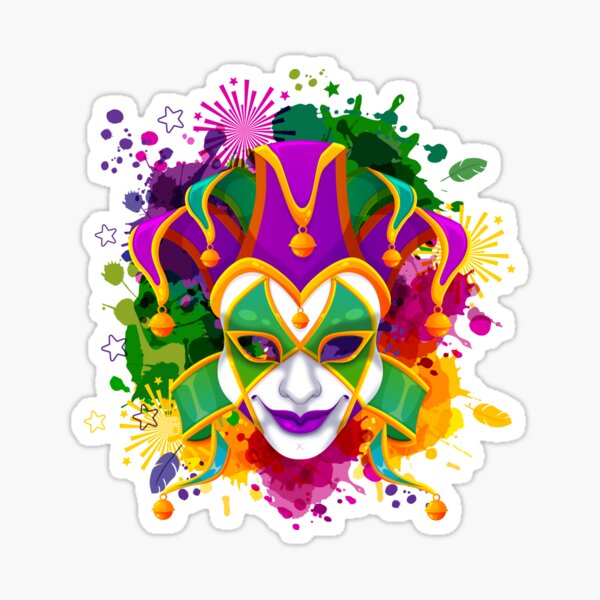 Mardi Gras Celebration - Mask - Carnival Sticker