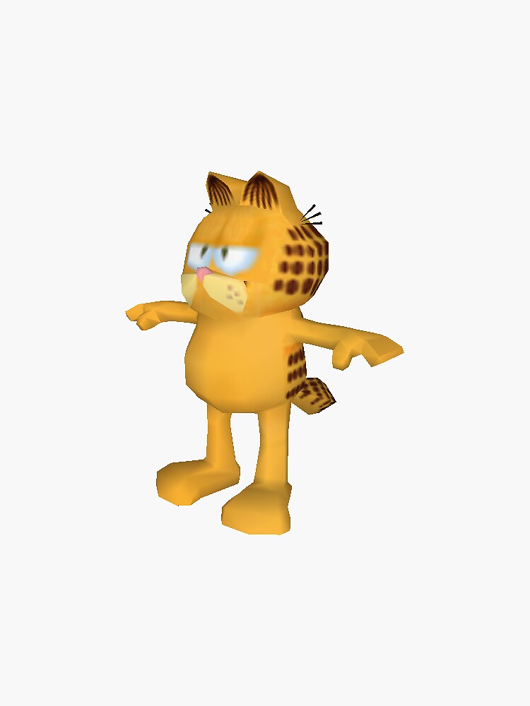T-Pose Garfield Low Poly | Sticker