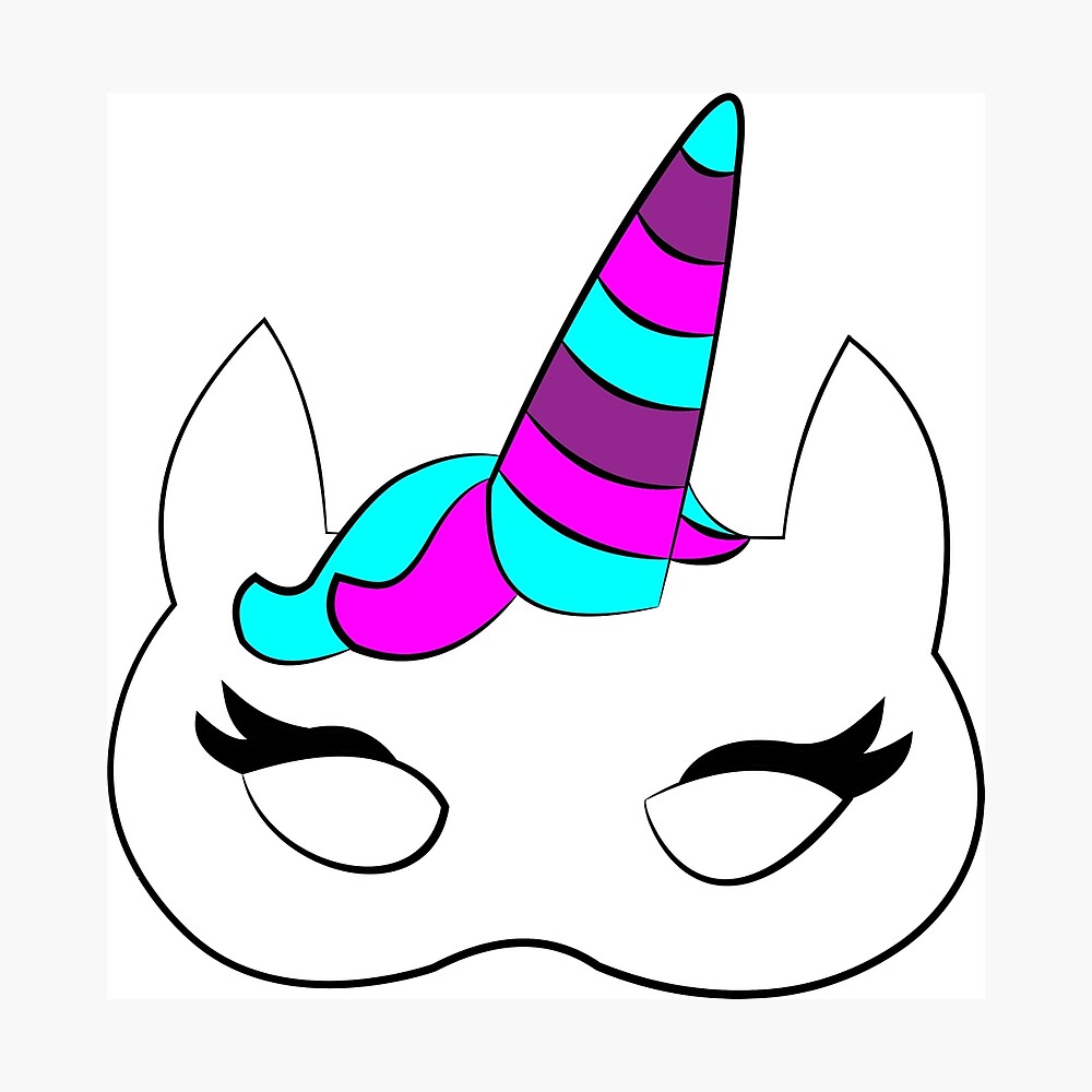 unicorn carnival mask unicorn cat unicorn mask rainbow unicorn unicorn face mardi gras unicorn party short sleeve unisex t shirtt poster for sale by medarabon04 redbubble