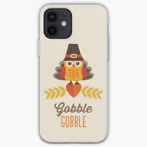 Thanksgiving Owl in Turkey Costume and Pilgrim Hat iPhone Soft Case
