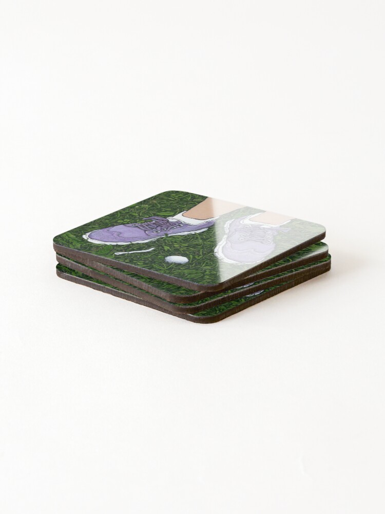 Alternate view of "Golf Shoes"~Painting by Dawn Langstroth ©2020 Coasters (Set of 4)