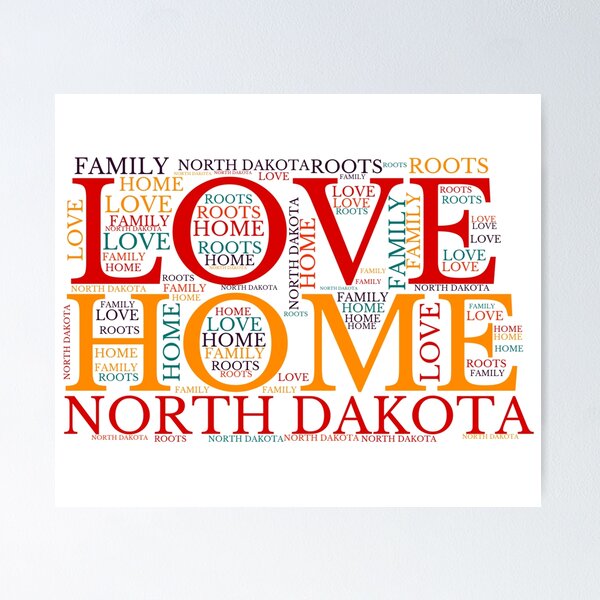 Item preview, North Dakota Home, Love, Roots and Family Map designed and sold by marosharaf.