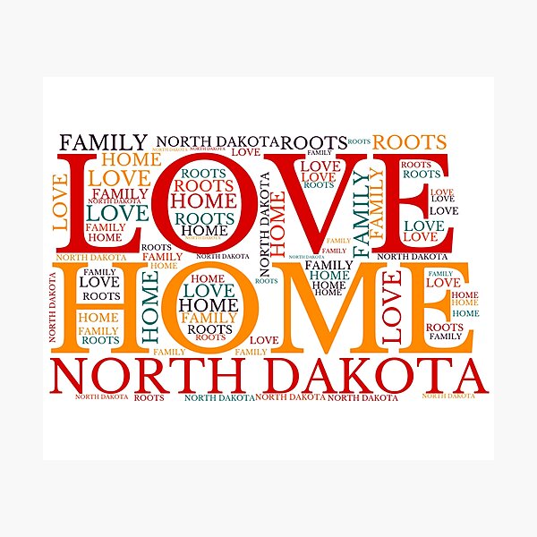 Item preview, North Dakota Home, Love, Roots and Family Map designed and sold by marosharaf.