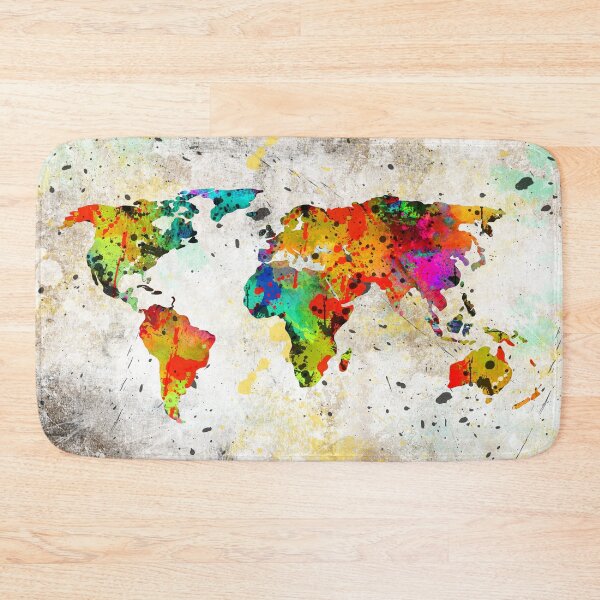 Item preview, World map, watercolor world map designed and sold by Rosaliartbook.