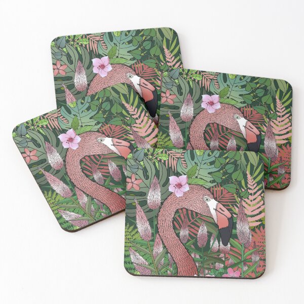 Item preview, Florencia the Flamingo in her Forest Full of Florals designed and sold by IrishVikingDesigns.