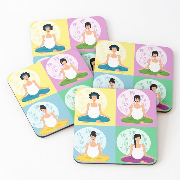 Item preview, Prenatal yoga practice illustration designed and sold by SooperYela.