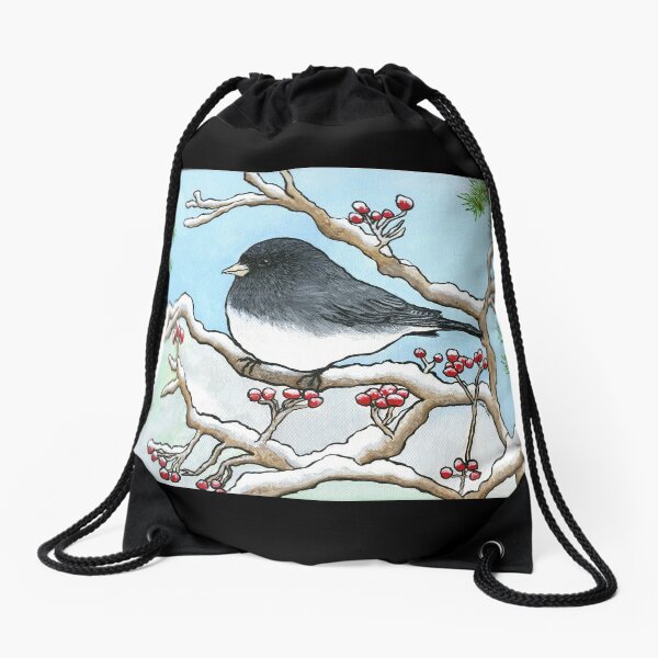 "Snowbird", Painting by Dawn Langstroth ©2020 Drawstring Bag