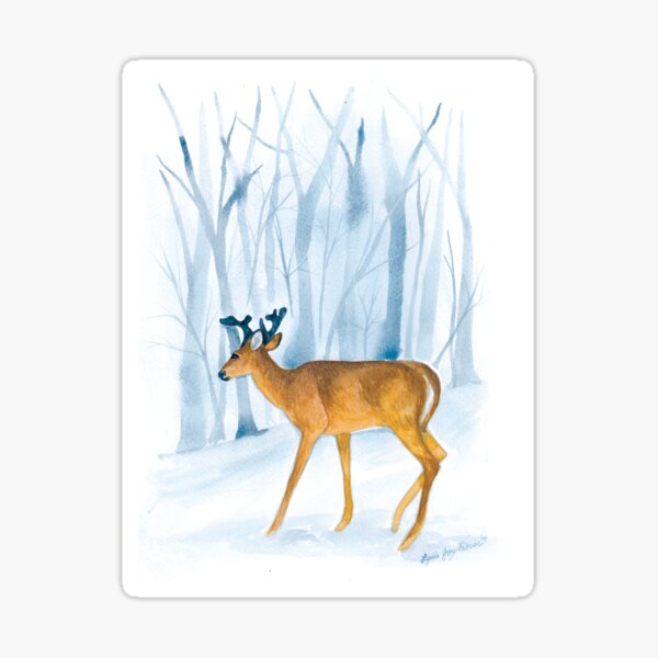 Stag in Winter Sticker