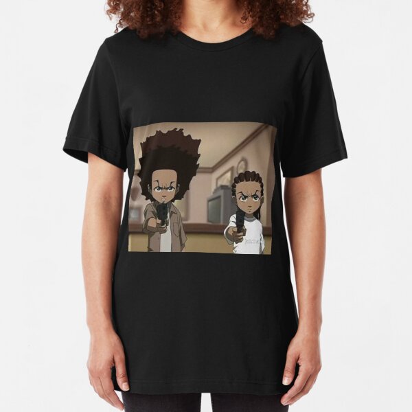 The Boondocks Huey, and Riley Slim Fit T-Shirt