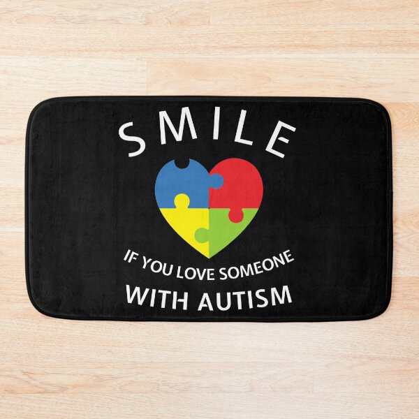 Item preview, Smile Love Someone Autism Heart Puzzle Support Family Saying design designed and sold by CreatedByHeidi.