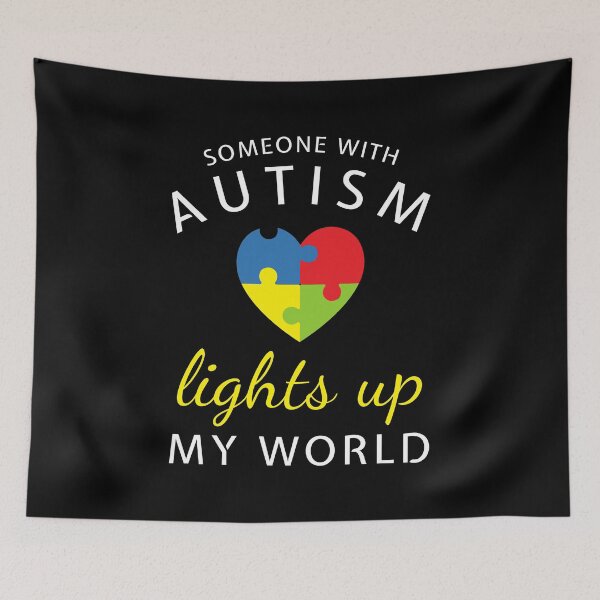 Item preview, Autism Light Up My World Heart Puzzle Support Family Saying design designed and sold by CreatedByHeidi.