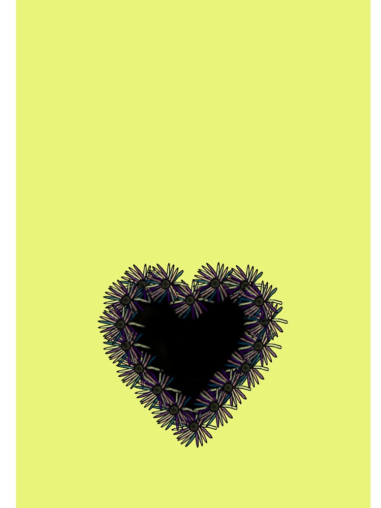 Yellow iPhone Case With Black Heart Design by lollly