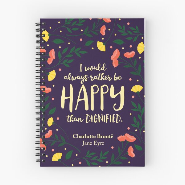 Item preview,  Charlotte Bronte Jane Eyre Floral Happy than Dignified designed and sold by Bookish and Wonderful.