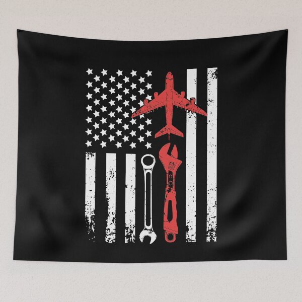 Item preview, Airplane Mechanic Flag designed and sold by Captain Mood.