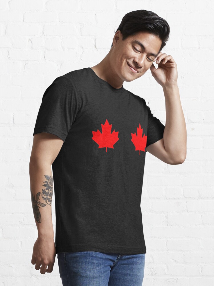 Maple Leaf Boobs Canadian Flag Cool Gift For Women and Girls Essential T- Shirt for Sale by Red-Tee