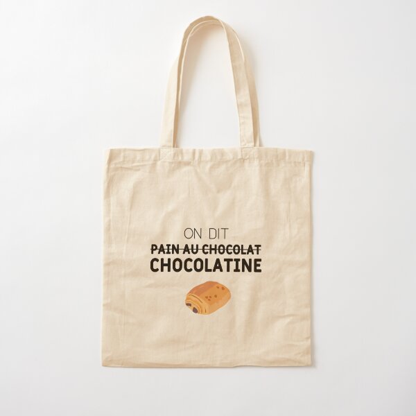 Tote bag avec l'œuvre « ON DIT CHOCOLATINE » de l'artiste fabricethomas