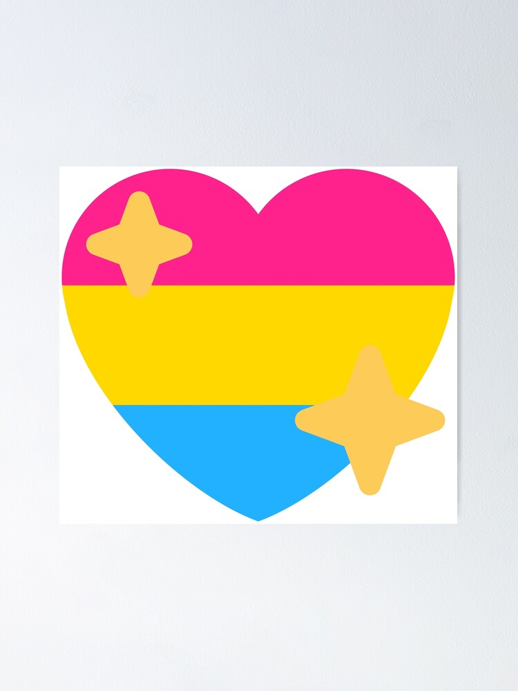 "Sparkling Heart Emoji Pansexual Pride" Poster by ScientistBird Redbubble
