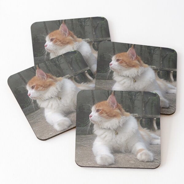 Item preview, Fluffy white and orange cat designed and sold by cuisinecat2.