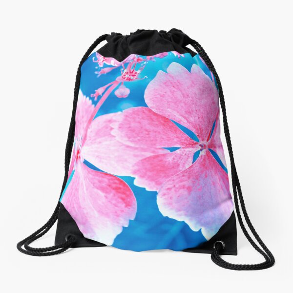 Hello Hydrangea Drawstring Bag