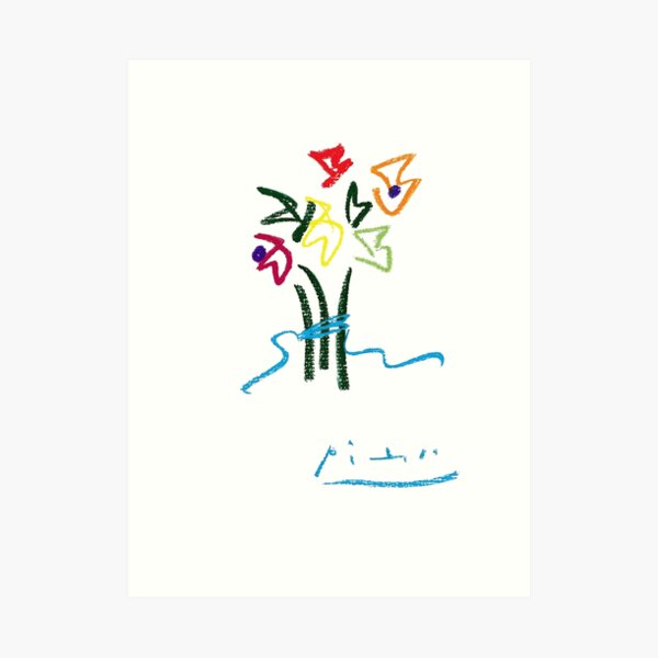 Fleurs du Soir (Night Flowers) by Pablo Picasso, Artwork for Wall Art, Prints, Posters, Tshirts, Women, Men, Kids Art Print
