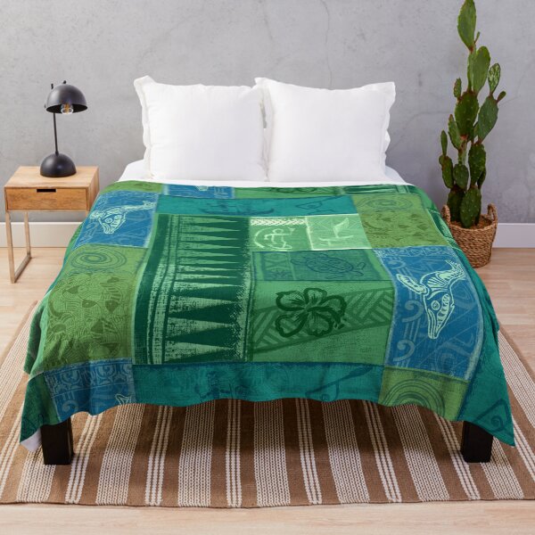 Item preview, Green Ocean Tapa Print designed and sold by sunnthreads.