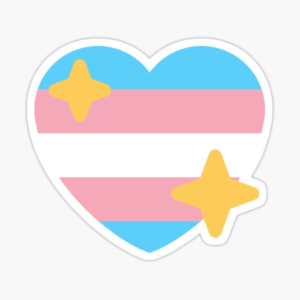 Sparkling Heart Emoji Transgender Pride Sticker By Scientistbird Redbubble