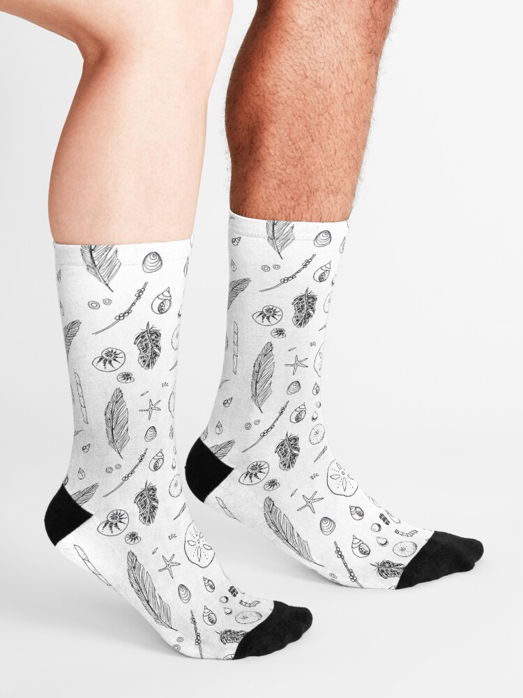 Alternate view of Beach finds drawing Socks