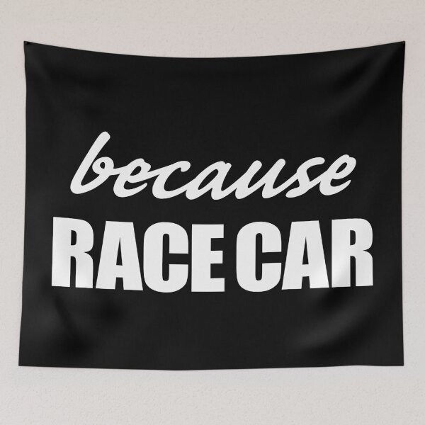 Item preview, Because Race Car meme slogan (white text) designed and sold by HF-AutoDesign.