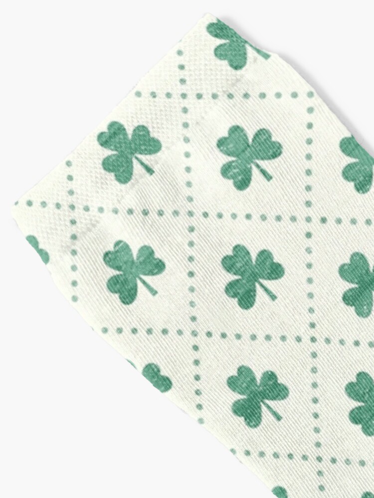 Thumbnail 2 of 5, Socks, Shamrock On! - Cream Background designed and sold by daisy-beatrice.