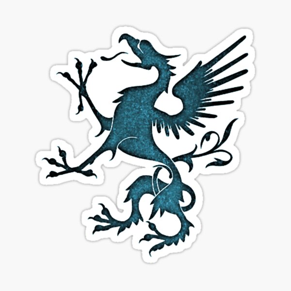 Turquoise Griffin Medieval Fantasy Eagle Lion Sticker