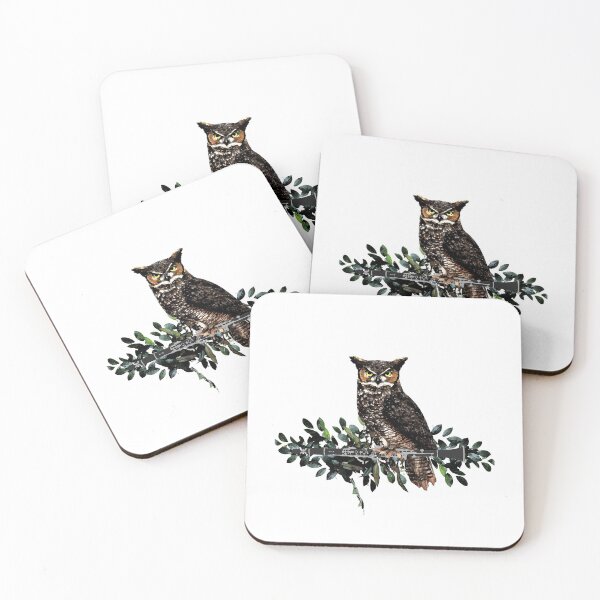 Item preview, Owl Perched on a Clarinet Branch designed and sold by cleverclarinet.