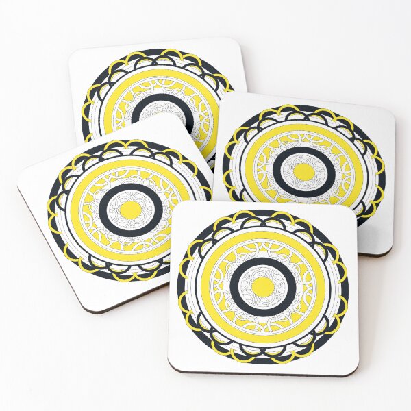 Item preview, Yellow moving geometry mandala designed and sold by Glojag.