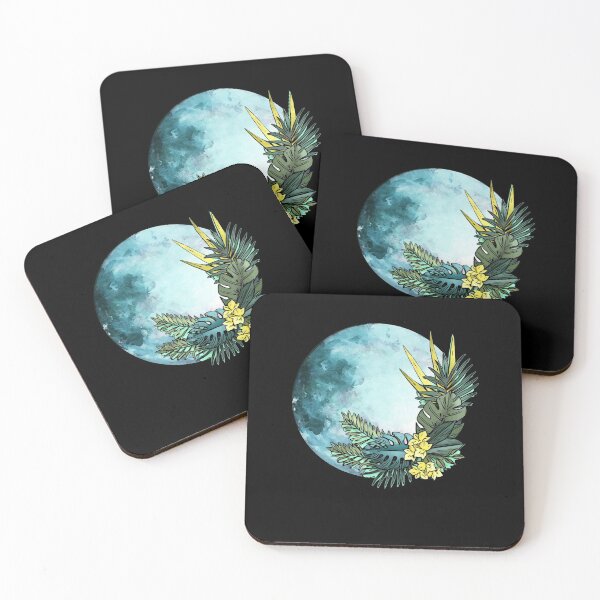 Item preview, Greey flower watercolor moon designed and sold by Collagedream.