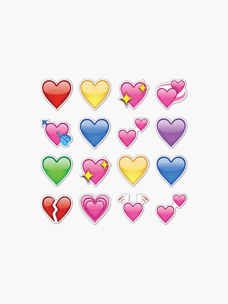 "emoji hearts sticker sheet" Sticker for Sale by lilinguyen Redbubble