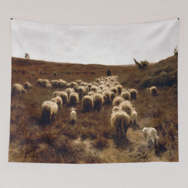 Item preview, The Return of the Flock, Laren by Anton Mauve (1887) designed and sold by allhistory.