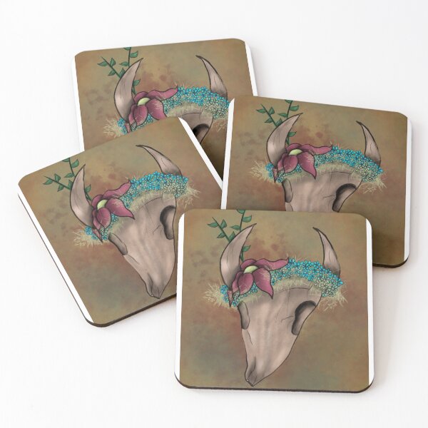 Item preview, Steer Skull With Flowers designed and sold by bugtheslayer.
