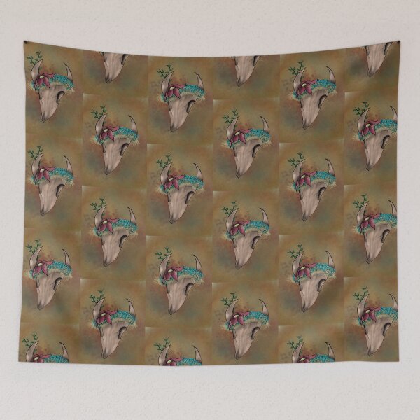 Item preview, Steer Skull With Flowers designed and sold by bugtheslayer.