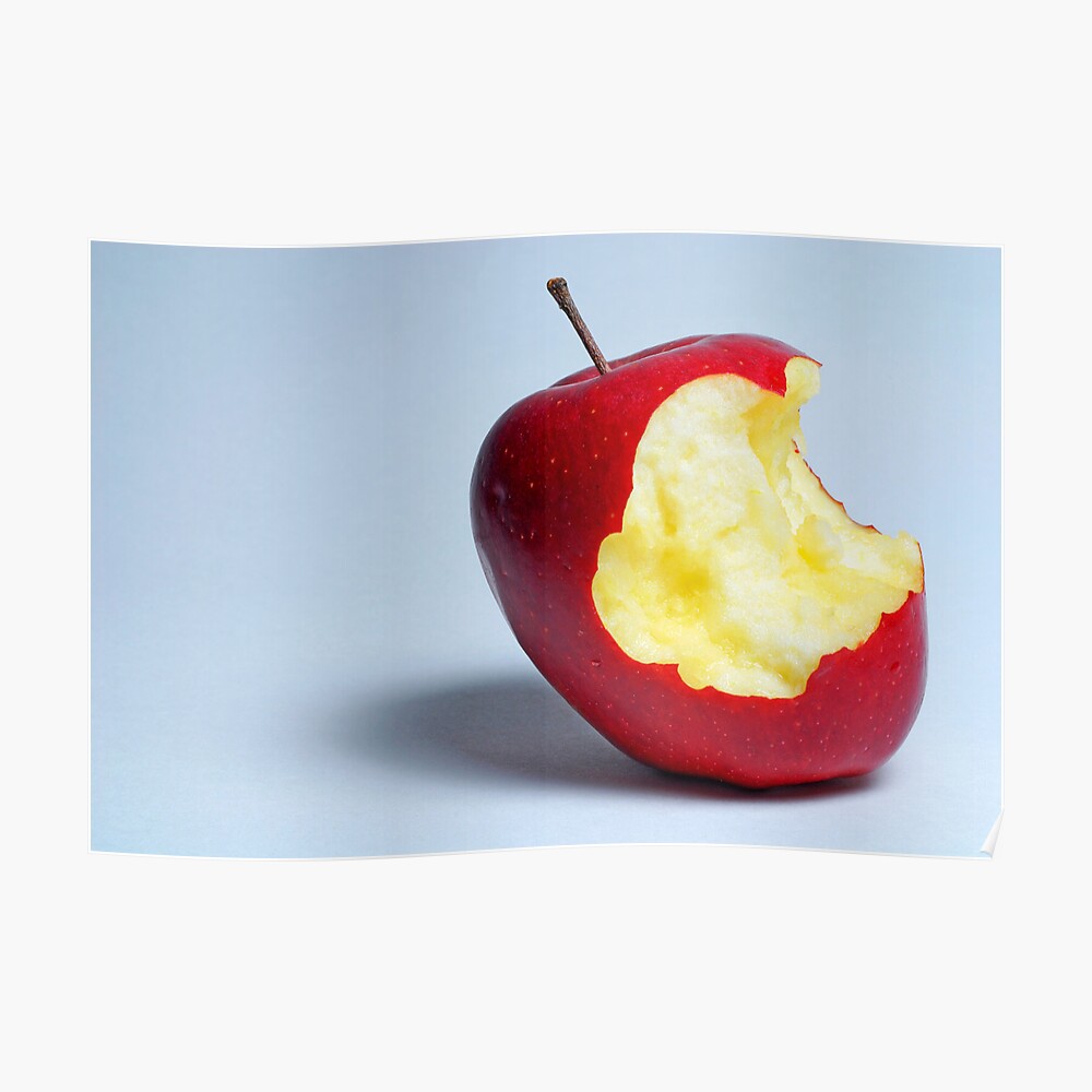 half-eaten-red-apple-poster-by-samisarkis-redbubble