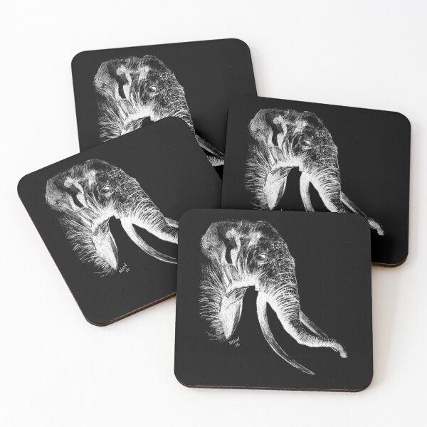 Item preview, Elephant White on Black designed and sold by Beaver Shaw.