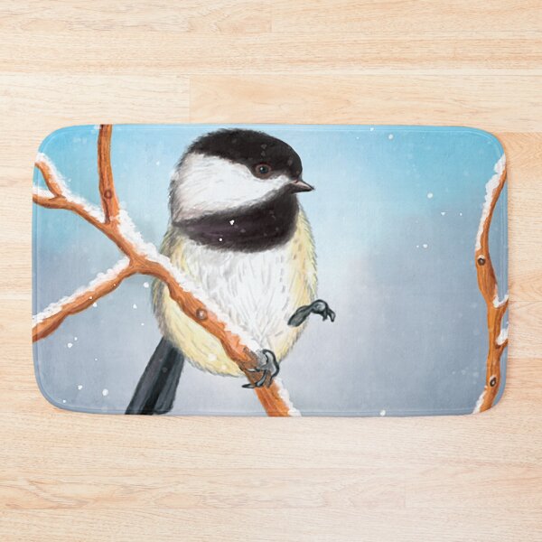 Item preview, Little bird chickadee in winter day with snow designed and sold by Brushes with Nature.