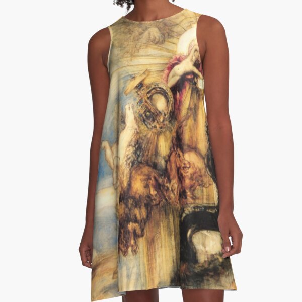 Phaethon Fall, Gustave Moreau, 1878, 99×65 cm A-Line Dress