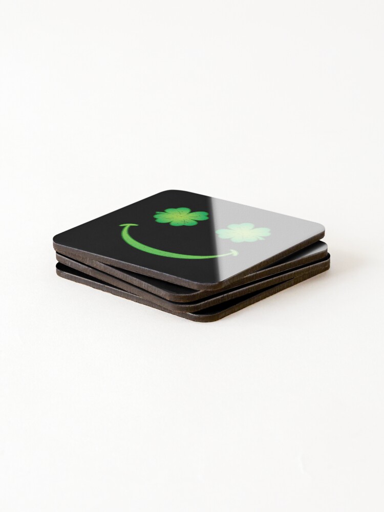 Thumbnail 4 of 5, Coasters (Set of 4), Shamrock Smile (Alt) [Roufxis-Rb] designed and sold by RoufXis.