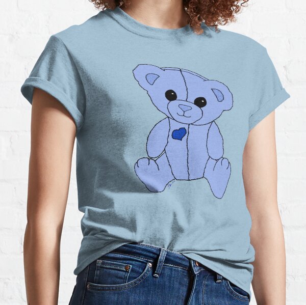 Cute Blue Valentine Heart Teddy Bear Baby Toy Classic T-Shirt
