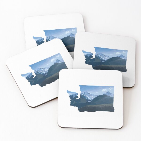 Item preview, Blue Washington Mountains in State Outline designed and sold by elmma design.