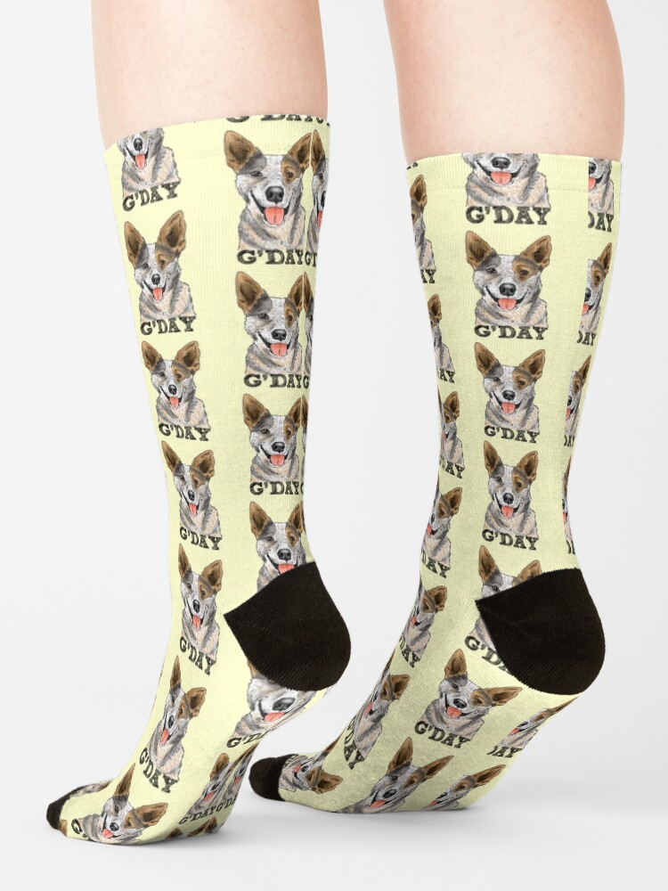 "Smiling Australian Cattle Dog, G'Day Aussie Dog, Cute Blue Heeler