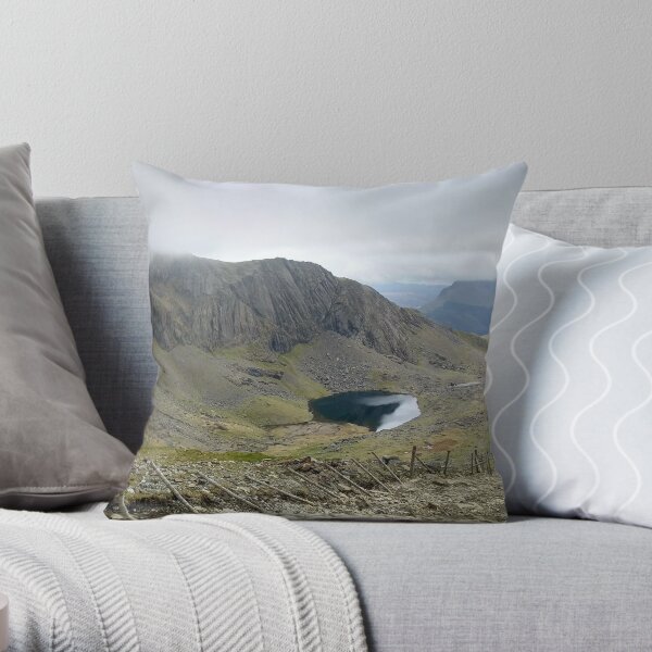 Climbing Snowdon Throw Pillow